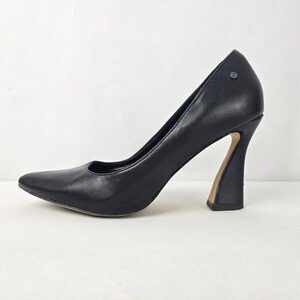 French Connection Black Leather Heel Shoes Size 8